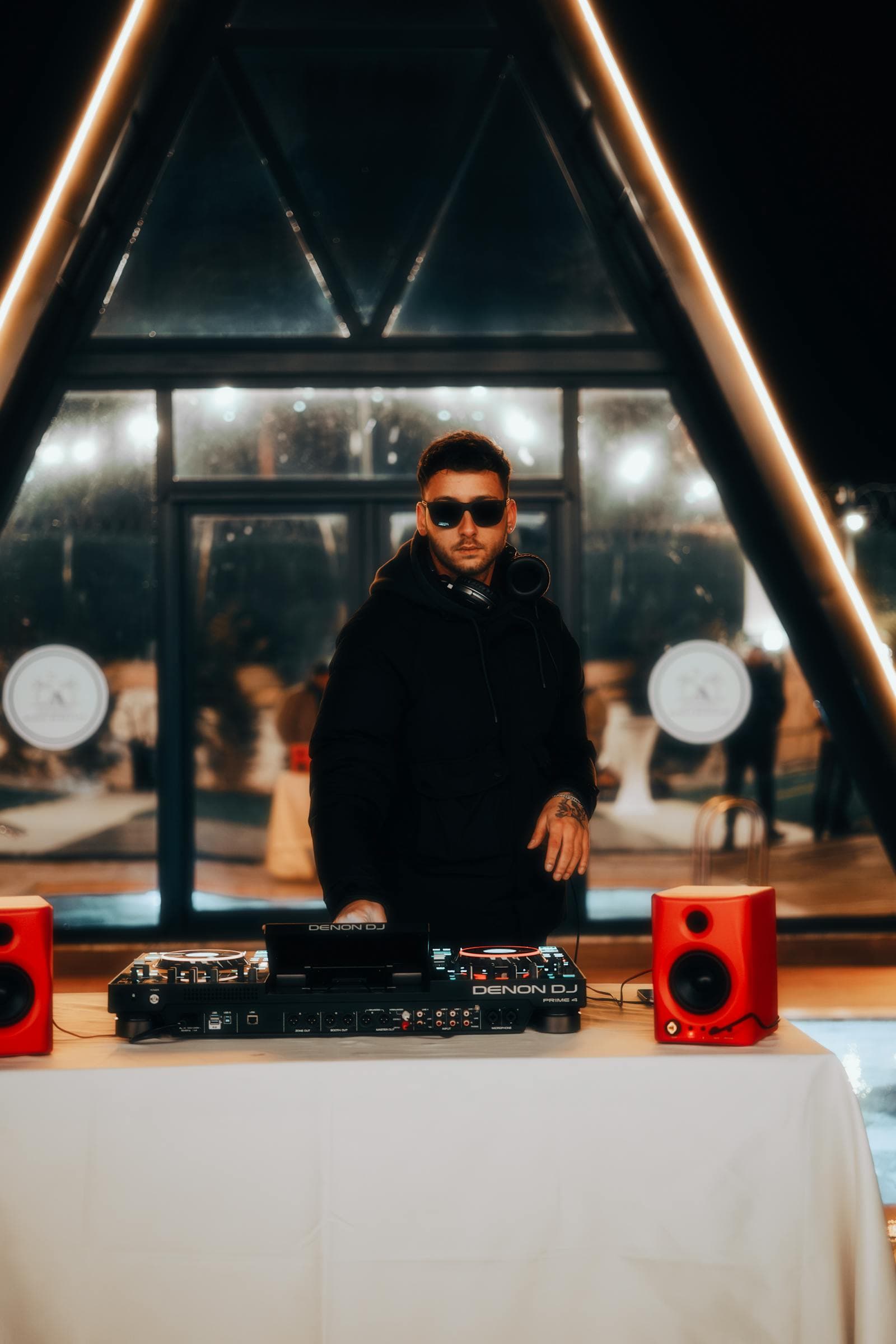 English-speaking wedding DJ at a destination wedding in Spain mixing for an international crowd